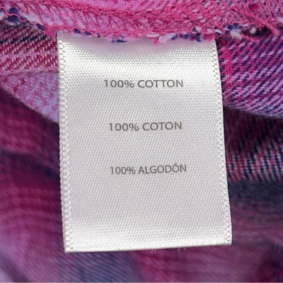 Small Noble Outfitters Womens Purple Pink Fuchsia Cotton Flannel Long Sleeve - Picture 12 of 16